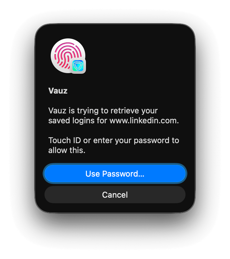 Touch ID prompt to confirm passing logins to autofill